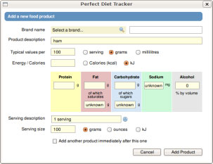 Add a new food product