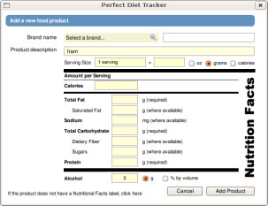 USA & Canadian Food entry form