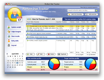 Easy to use daily diary