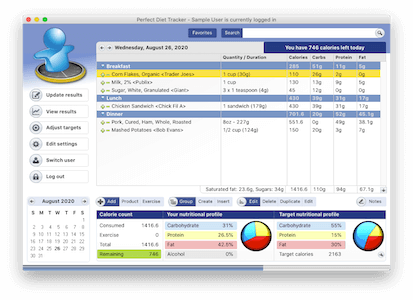 Mac OS X diet screenshot